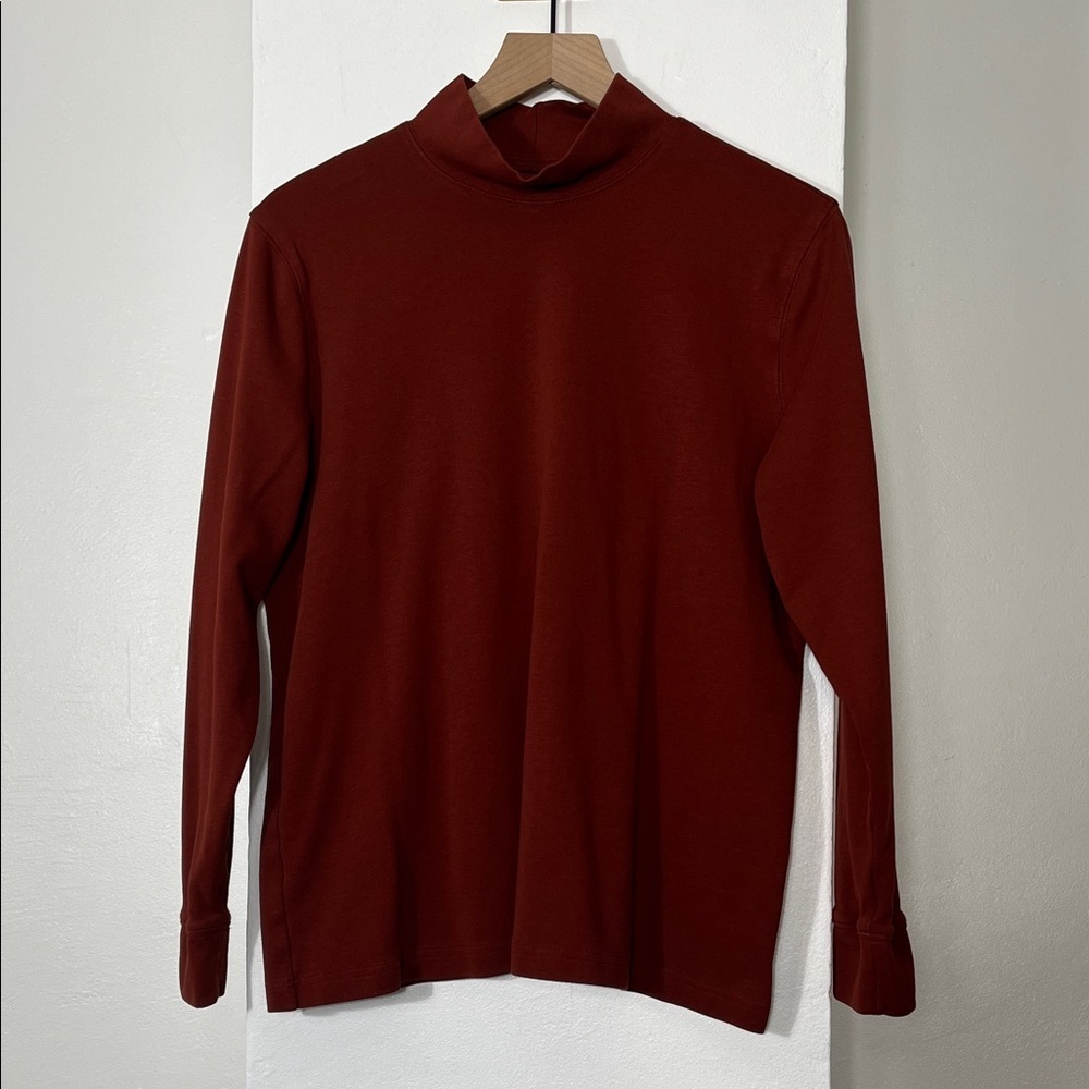 Lands' End Women's Red Turtleneck Top